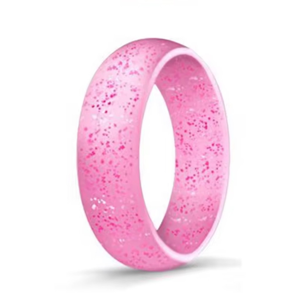 Enso Rings‎ Pink Glitter Silicone Ring Limited Edition Band Size 6